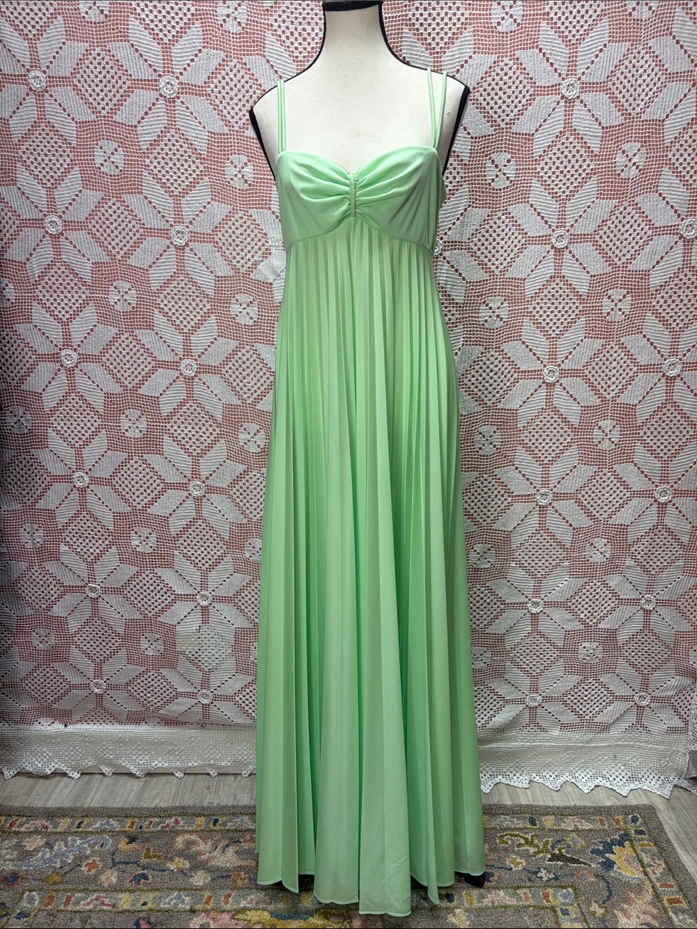 Vintage Nancy G Pleated Maxi Dress SzM